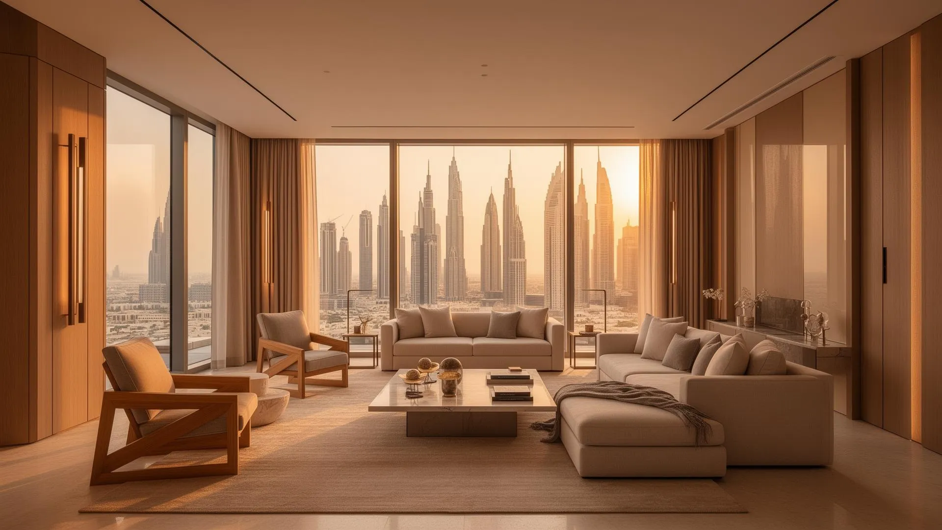 Premium furnished Dubai apartment with skyline view