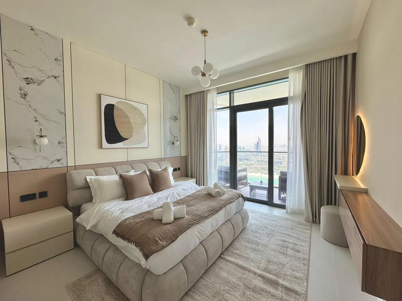 Palace Emaar Beachfront Interior Detail 2 Bedroom Apartment Furnishing Dubai Marina Downtown Japandi Style Package